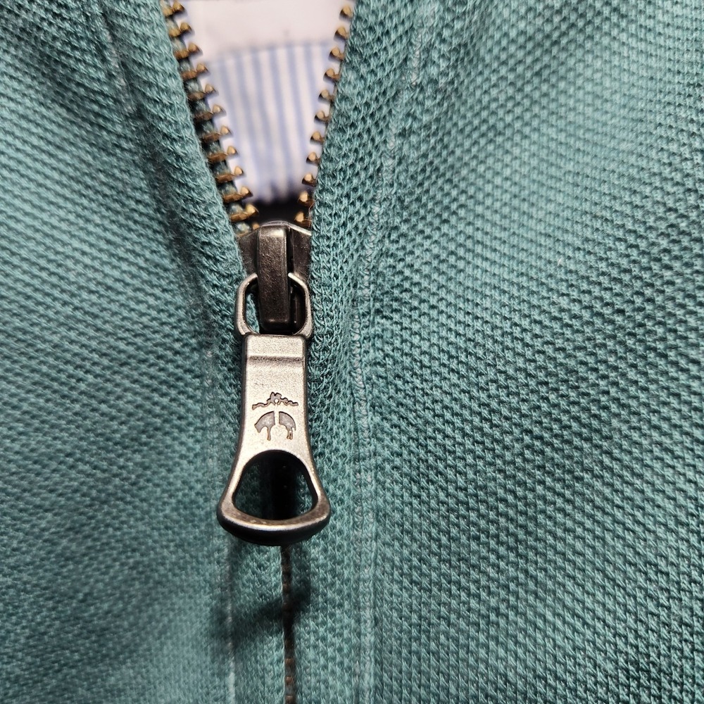 Brooks Brothers Sweater Men's Large Green Half Zip Pullover Embroidered Preppy - Picture 3 of 7